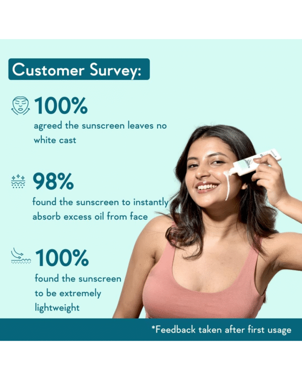 WishCare 5% Niacinamide Oil Balance Fluid Sunscreen SPF 50 PA++++ with 8 Hrs+ SPF Protection - Image 2