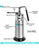Medono India Mini Cryo Gun 350 ML Liquid Nitrogen Empty Sprayer Can for Dermatology With Different 5 Probes and Carry Bag - Stainless Steel