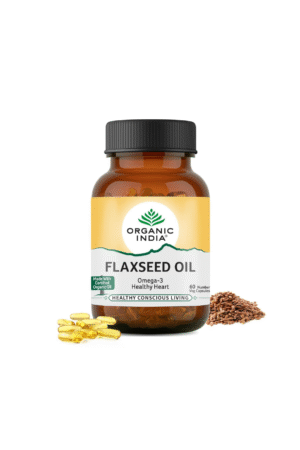 Organic India Flaxseed Oil - 60 Veg Capsules, Natural Omega-3,