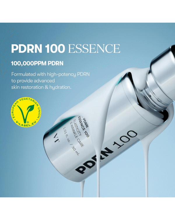 VT COSMETICS PDRN 100 Essence, Korean Gingseng Plant-derived PDRN Serum for Natural Glow, Korean skincare 1.01 fl. Oz. - Image 2