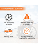 Vissco Rodeo Veer Mag Wheel, WheelChair With Fixed Handle & Swingable Footrest, Weight Capacity 100kg