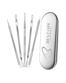 TAYTHI Bestope Blackhead Remover Pimple Acne Extractor Tool With Metal Case (Silver)