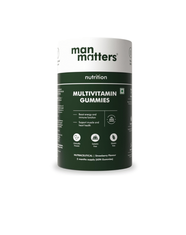Multivitamin Gummies With No Added Sugar | Daily Essential Multivitamin for Men | 15 Vitamins & Minerals, 8 Amino Acids, 7 Herbal Extract