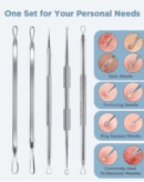 TAYTHI Bestope Blackhead Remover Pimple Acne Extractor Tool With Metal Case (Silver)
