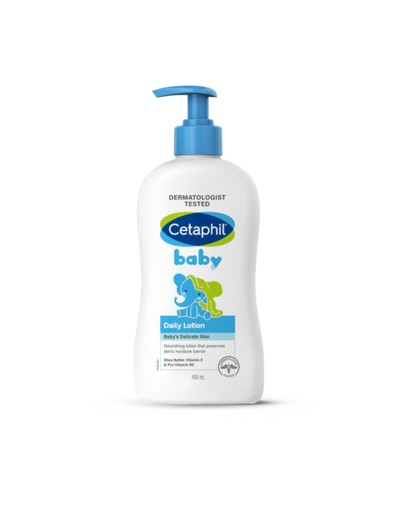 Cetaphil Baby Daily Lotion, Suitable for baby’s delicate skin, Shea Butter and Vit E, Dermatologist Tested and Pediatrician Recommended, 400 ml