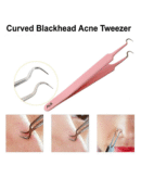 Alis Blackhead Tweezers Pimple Popping Facial Cleansing Tool, Remover Nipper Curved Bend Head Face Cleaner Acne Clip Beauty Tool