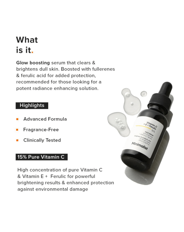 Minimalist Skin Brightening Vitamin C 16% Face Serum for All Skin Type - Image 3