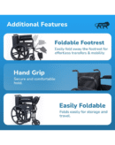 Everactiv Economy Foldable Wheelchair with Heavy-Duty Frame