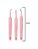 Alis Blackhead Tweezers Pimple Popping Facial Cleansing Tool, Remover Nipper Curved Bend Head Face Cleaner Acne Clip Beauty Tool