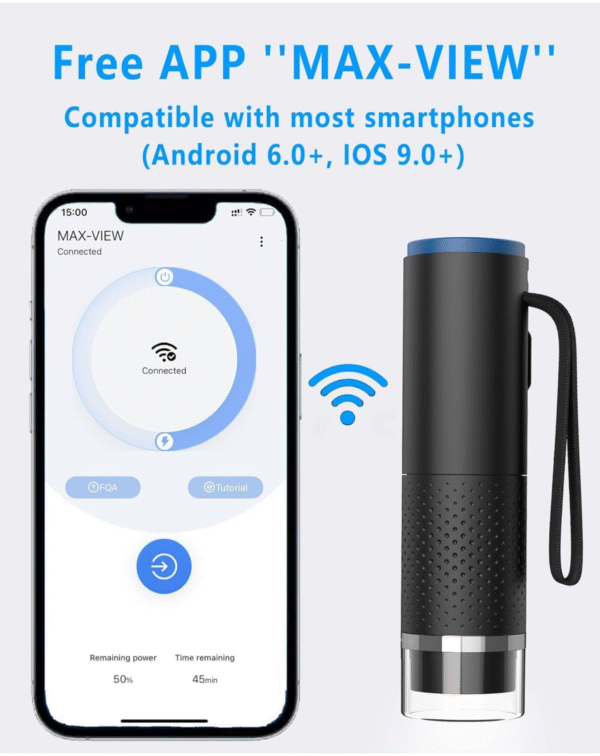 Dermascope Skin Analyzer with WiFi | Wireless Microscope Multiple Applications - Image 2
