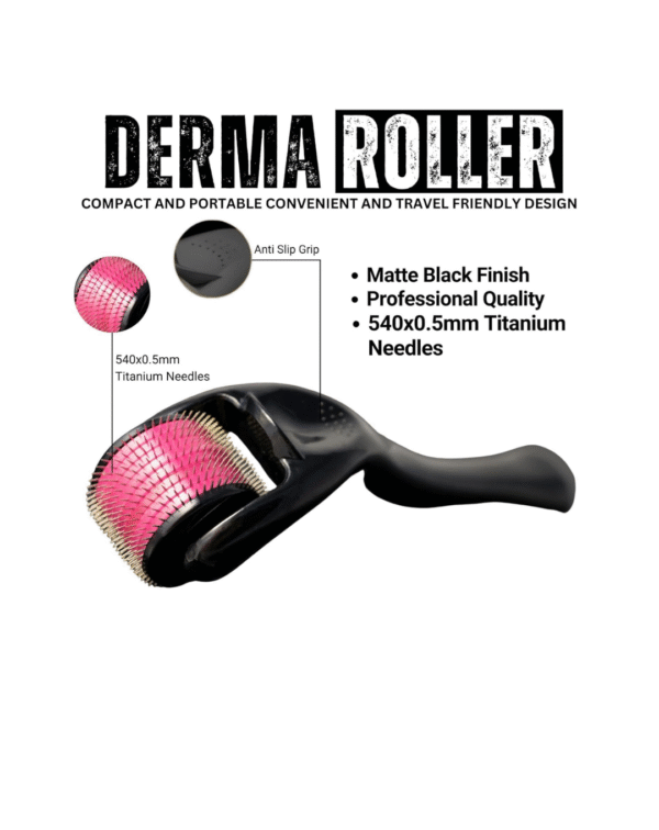 Derma Roller 0.5 For Hair Growth - Hair Roller 0.5 mm with 540 Titanium Needles