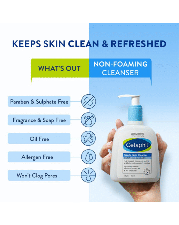 Cetaphil Paraben, Sulphate-Free Gentle Skin Hydrating Face Wash Cleanser - Image 3