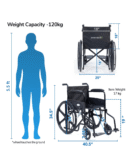 Everactiv Economy Foldable Wheelchair with Heavy-Duty Frame