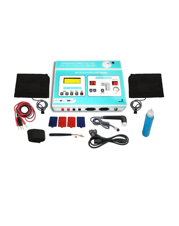 PHYSIOTREX Electro Therapy Combination 5 IN 1 LCD 125 Programs Computerized IFT MS TENS US Deep Heat Machine