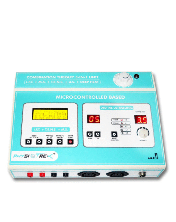 PHYSIOTREX Electro Therapy Combination 5 IN 1 LCD 125 Programs Computerized IFT MS TENS US Deep Heat Machine - Image 2