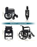 Venante Wheelchair for Patients, Old People, Adults With Safety Belt, Foldable