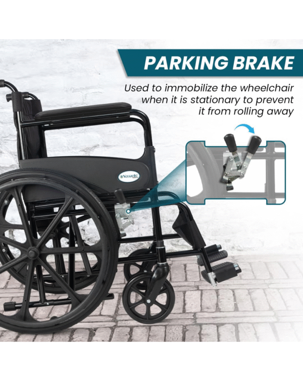 Venante Wheelchair for Patients, Old People, Adults With Safety Belt, Foldable - Image 4