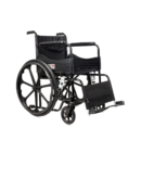 Veayva Folding mag wheel chair with dual break and sharp black colour