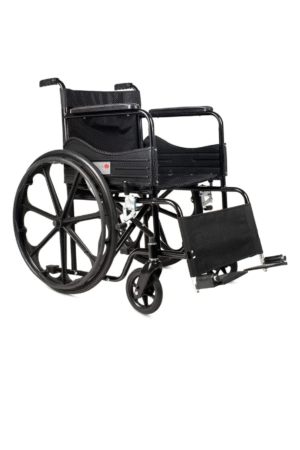 Veayva Folding mag wheel chair with dual break and sharp black colour