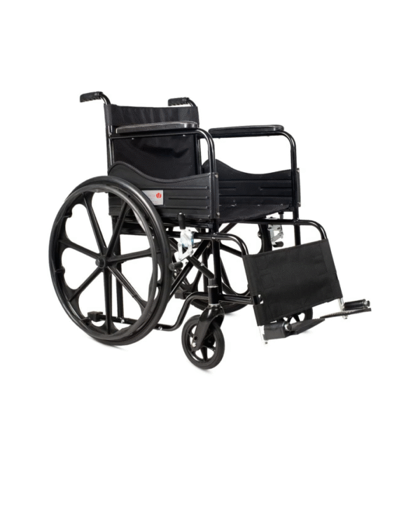 Veayva Folding mag wheel chair with dual break and sharp black colour