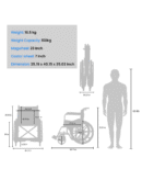 Veayva Folding mag wheel chair with dual break and sharp black colour