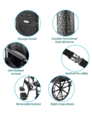 KosmoCare Dura Rexine Wheelchair | Self-Propelled & Attendant Use