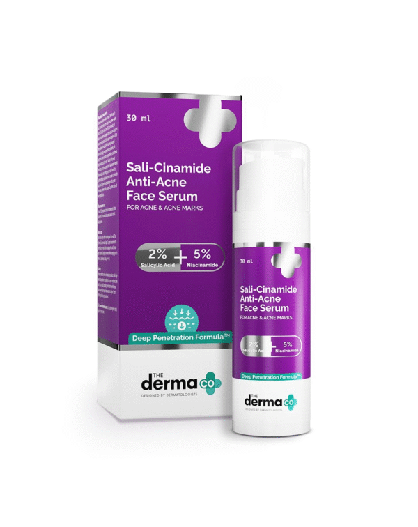 The Derma Co Sali-Cinamide Anti-Acne Face Serum - 30 ml | Fights active acne | Fades acne marks & scars