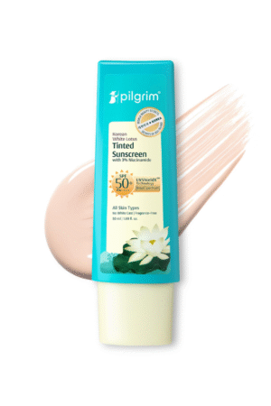 Pilgrim Korean White Lotus Tinted Sunscreen SPF 50+ PA++++ with 3% Niacinamide