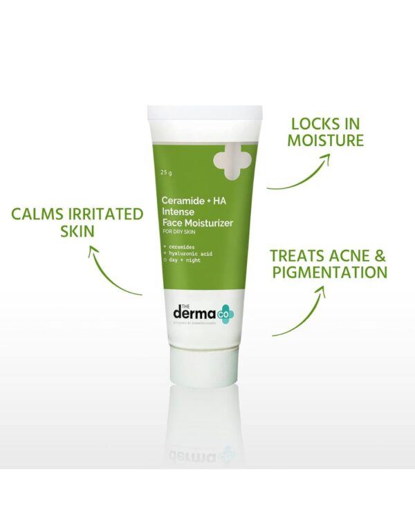 The Derma Co Ceramide + Ha Intense Face Moisturizer Cream, Dry Skin Moisturiser - 25 Gm - Image 3