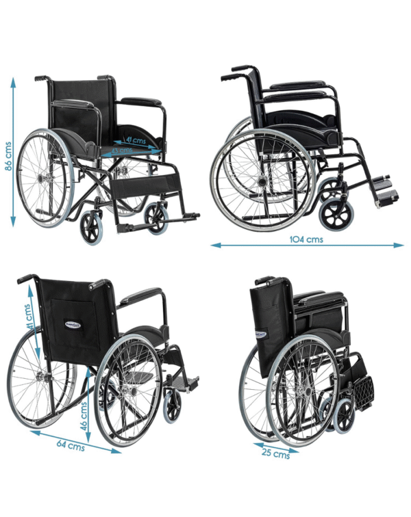 KosmoCare Dura Black Spoke Wheelchair - Image 2