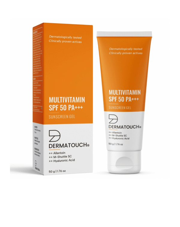 DERMATOUCH Multivitamin Spf 50 Pa+++ Sunscreen Gel For All Skin Types | Uva-Uvb Protection |Zero White Cast | Unisex | 50G