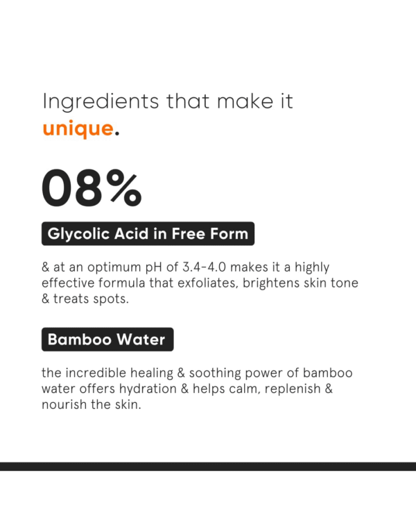 Minimalist 8% Glycolic Acid Toner For Glowing Skin | Multi-functional Exfoliating Toner With Bamboo Water - Image 4