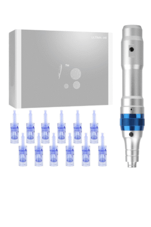 Dr. Pen Ultima A6 Electric Wireless Professional Skin Care Instrument Kit Including 12 Cartridges - Six 12 Pin, Six 36 Pin, Silver