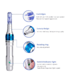 Dr. Pen Ultima A6 Electric Wireless Professional Skin Care Instrument Kit Including 12 Cartridges - Six 12 Pin, Six 36 Pin, Silver