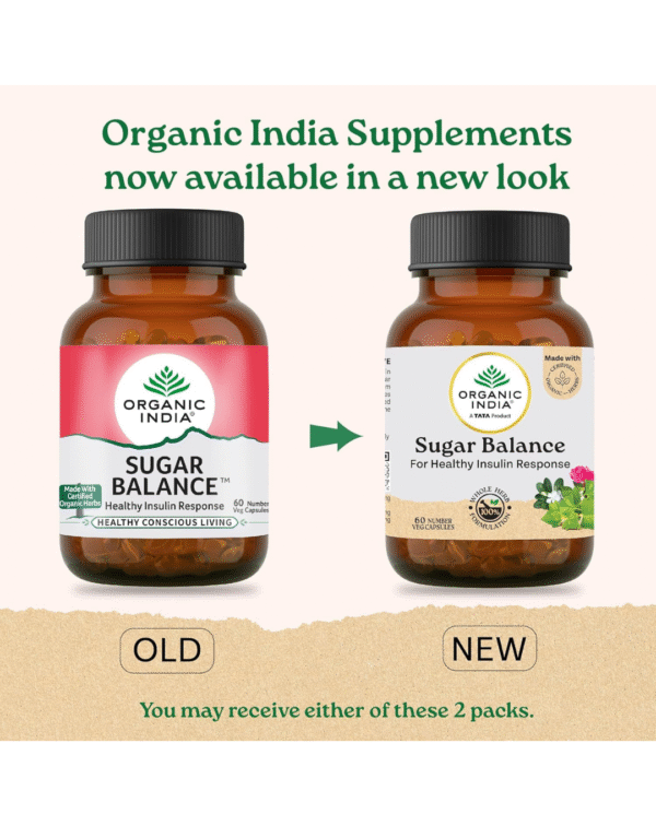ORGANIC INDIA Sugar Balance -Pack Of 60 N Veg Capsules - Image 2