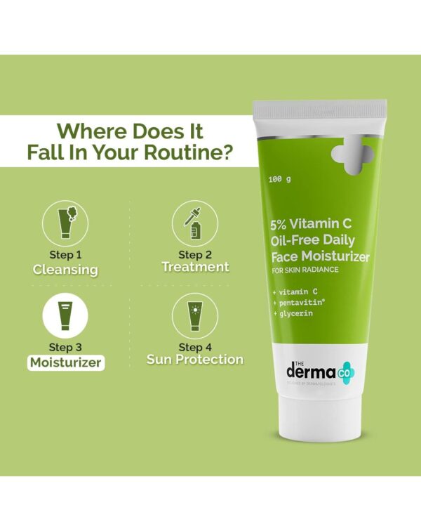 The Derma Co 5% Vitamin C Oil-Free Daily Face Moisturizer for Skin Radiance - Image 2