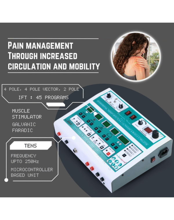 Physiogears Combo (US; IFT; MS;Tens) Digital with IFT 45 4 in 1 Physiotherapy Equipment - Image 2