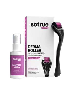 Sotrue Derma Roller 0.5mm with Sanitizer | 540 Stainless Steel Needles