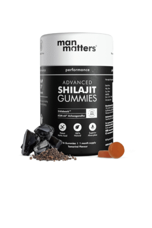 Man Matters Pure Himalayan Shilajit/Shilajeet Gummies Advanced With 75% Fulvic Acid, Ksm 66 Ashwagandha & Black Pepper