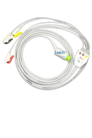 L&T 3 Lead ECG Monitoring Cable(Button/Snap) Compatible with Micromon/Planet 50/Planet 55