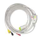 Philips 3 Lead ECG Monitoring Cable(Button/Snap) Compatible with Mindray/Penlon