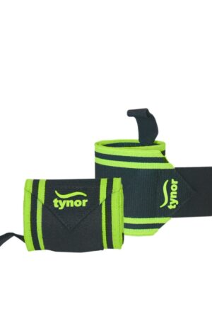 TYNOR Wrist Wrap With Thumb Loop, Black & Green, Universal