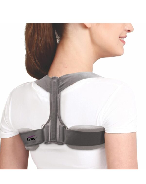 TYNOR Clavicle Brace with Fastening Tape, Grey, Large