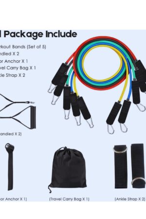 YETI Resistance Exercise Bands with Door Anchor, Handles, Waterproof Carry Bag