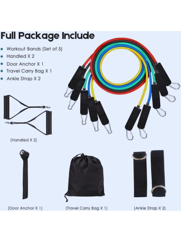 YETI Resistance Exercise Bands with Door Anchor, Handles, Waterproof Carry Bag
