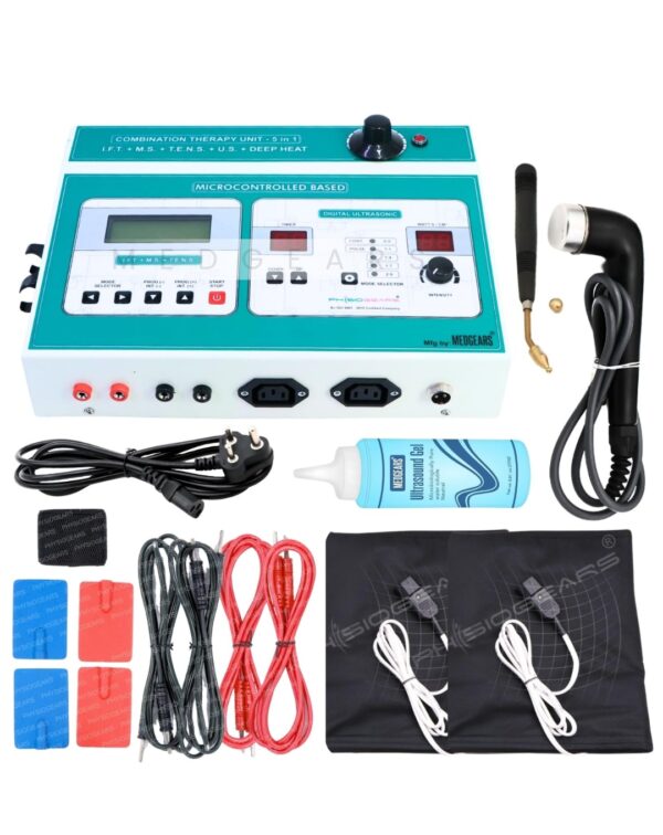 Physiogears 5-in-1 IFT, MS, TENS & Ultrasonic Combo Physiotherapy Machine
