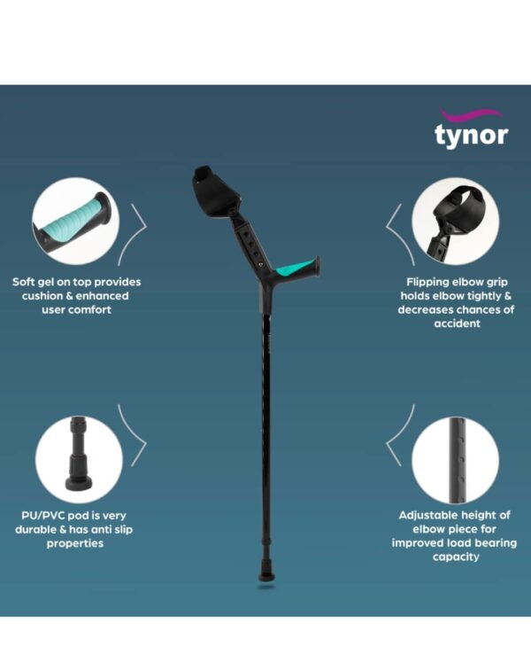Tynor Elbow Crutch Adjustable, Lightweight - Image 2
