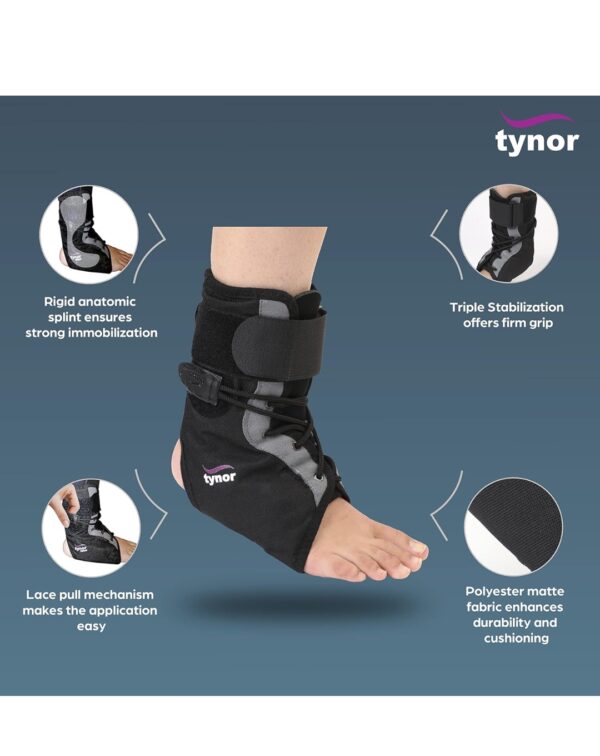 TYNOR Ankle Brace, Black, Medium - Image 2