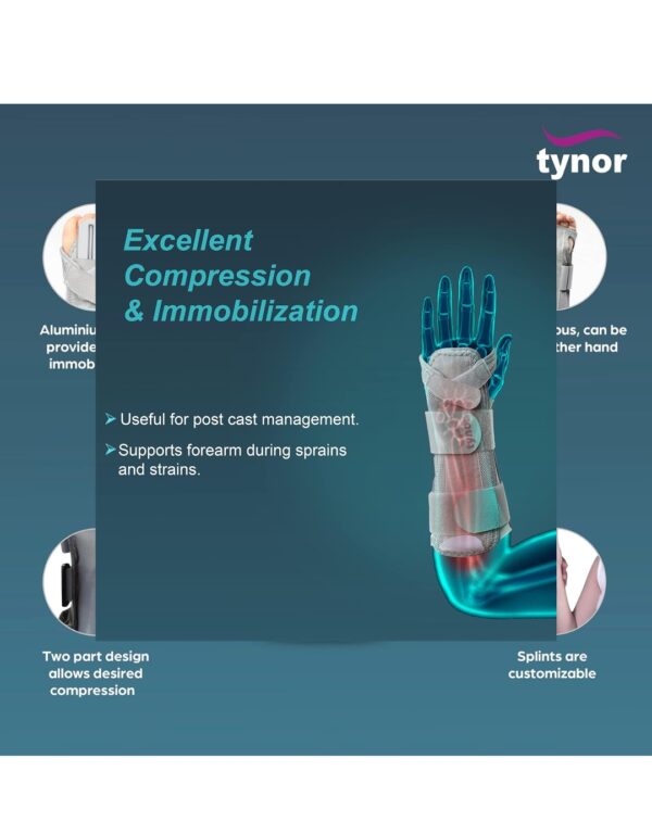 TYNOR Forearm Splint, Grey, Universal - Image 2