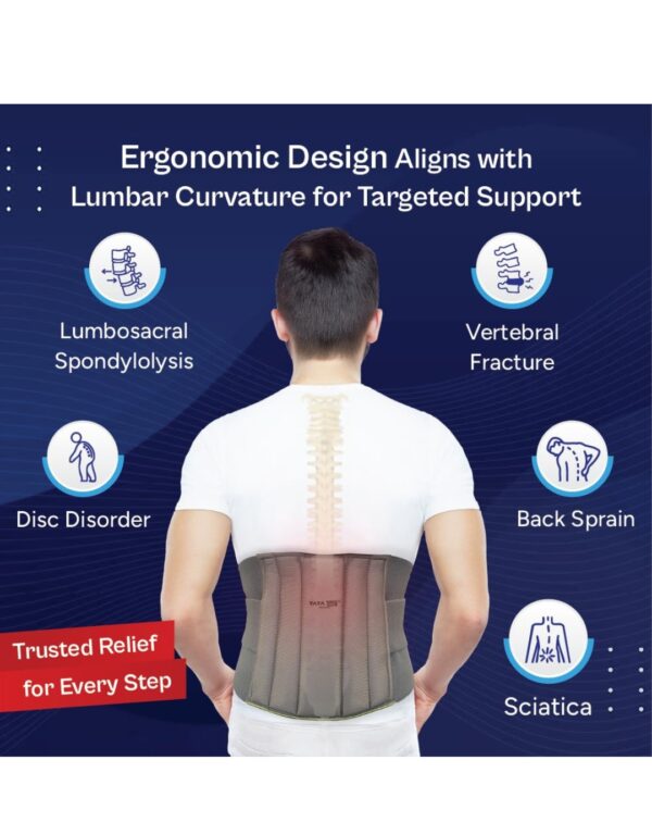 1MG Tata Lumbar Sacral Belt for Relief from Back Pain and Muscle Spasms - Image 2